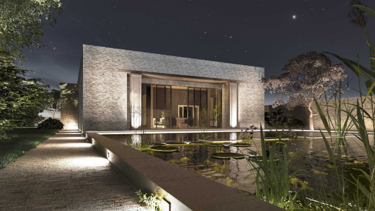 Haus mit puristischem Äußeren - Minimalistisches Landhaus aus Backstein