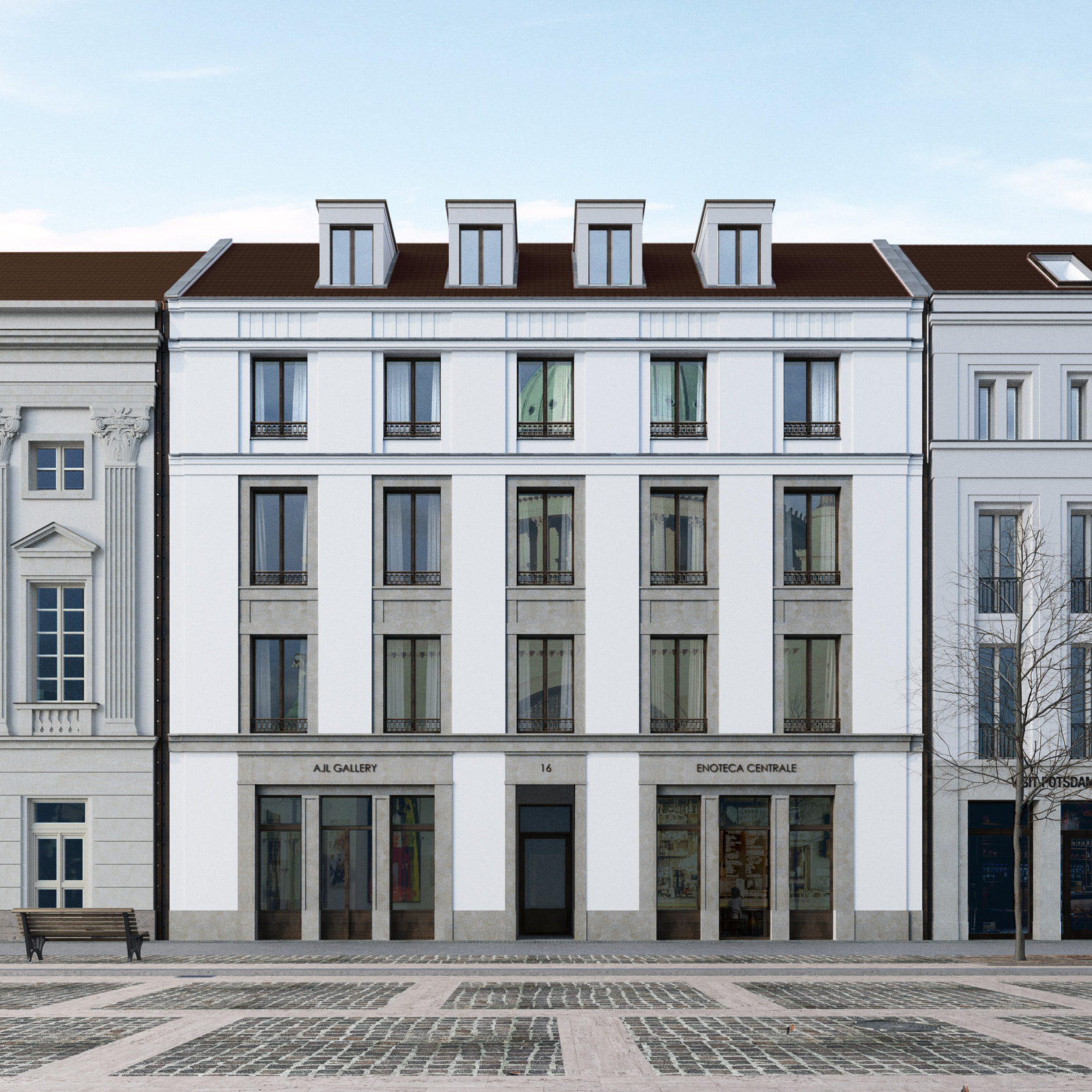 Das Neubauprojekt ordnet sich in seiner architektonischen Gestaltung lückenlos in das hochwertigste Immobilienportfolio der Potsdamer Innenstadt ein.